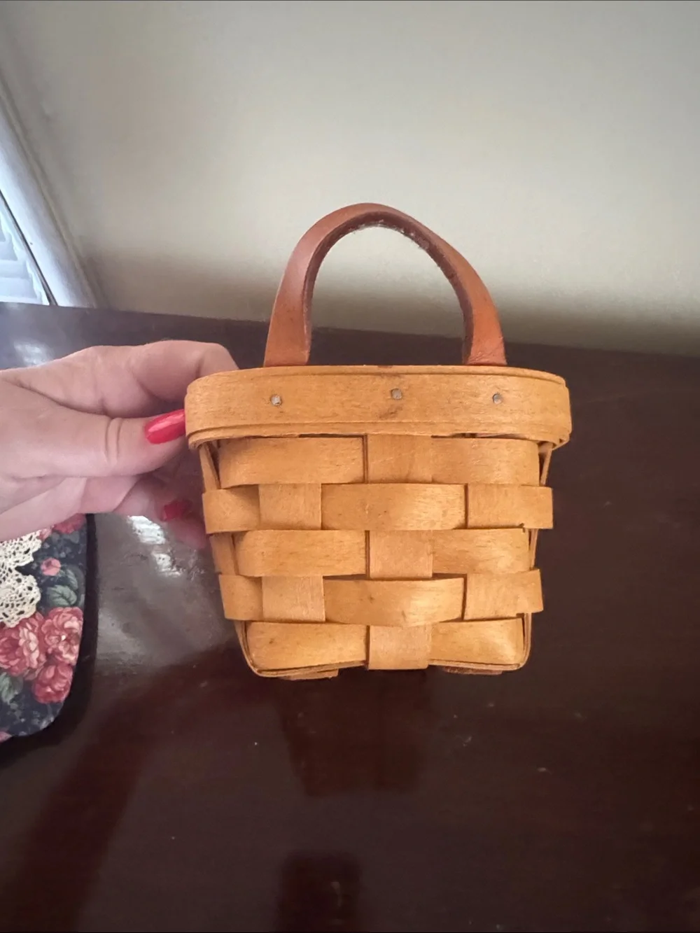 1991 Longaberger Mother’s Day Lid Purse Basket